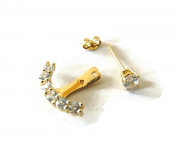 Nieuwe vermeil zilver verguld anker cz oorbellen 4