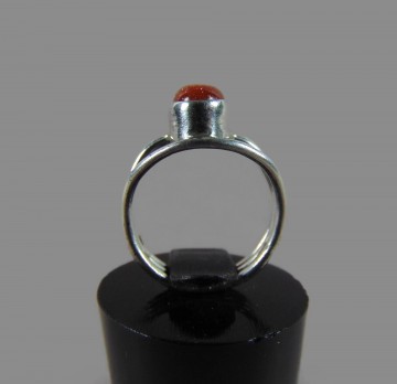 Nieuwe zilveren 3 band ring ovale goudsteen 3