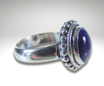 Nieuwe zilveren ring ovale lapis lazuli pr 1