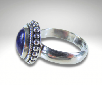 Nieuwe zilveren ring ovale lapis lazuli pr 2