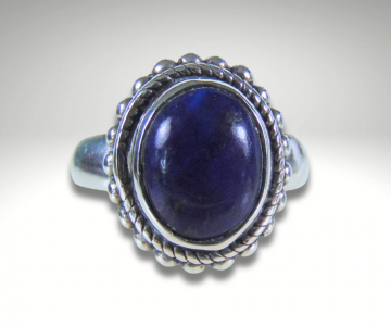 Nieuwe zilveren ring ovale lapis lazuli pr