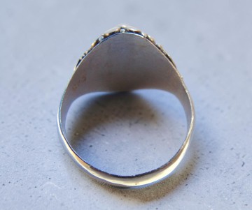 Oosterse zilver en verguld granaat ring pr 1