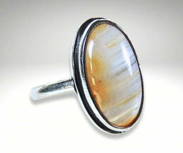 Ovale lake superior bandagaat zilver ring pr 3