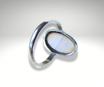 Ovale lake superior bandagaat zilver ring pr