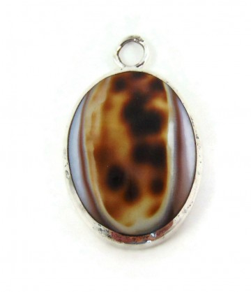 Ovale zilveren hanger concho schelp cabochon 2