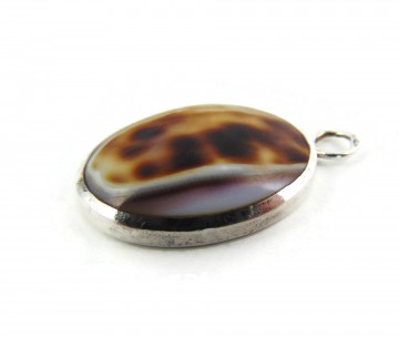 Ovale zilveren hanger concho schelp cabochon 3