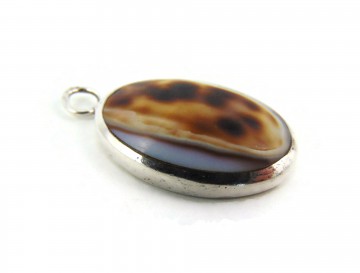 Ovale zilveren hanger concho schelp cabochon 4