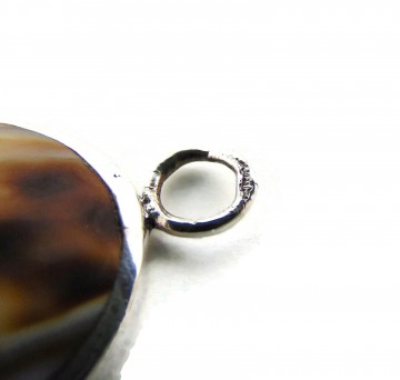 Ovale zilveren hanger concho schelp cabochon 6