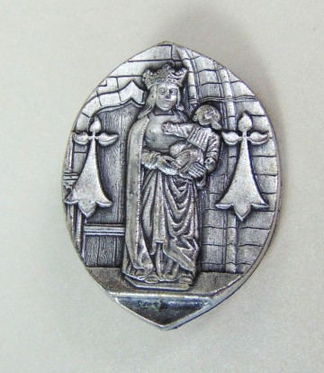 Planchot antieke tinnen maria pieta broche 2