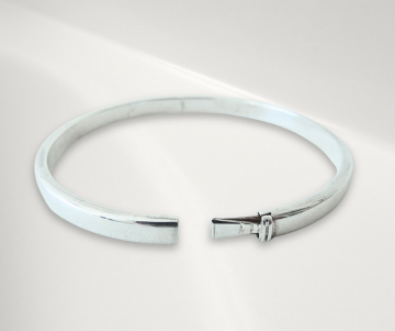 Platte zilveren slavenarmband pr 4