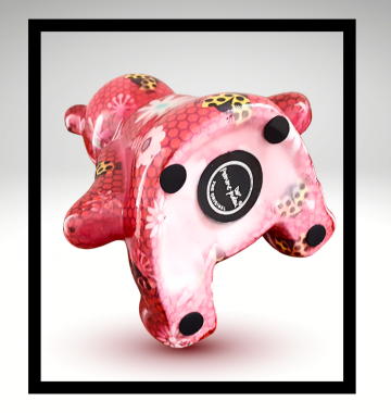 Pomme pidou rode beschilderde beer spaarpot grijze overloop lijst 2