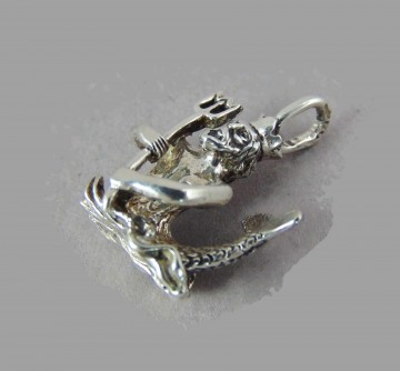 Poseidon neptunus zilveren bedel met drietand 4