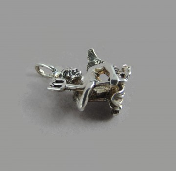 Poseidon neptunus zilveren bedel met drietand 5