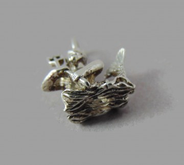 Poseidon neptunus zilveren bedel met drietand 6