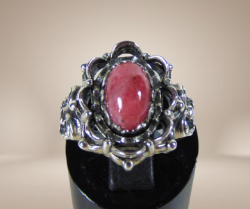 Set blachian bas 835 zilveren set roze steen beige achtergrond