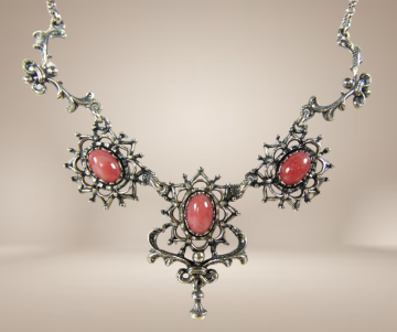 Set blachian bas 835 zilveren set roze steen beige achtergrond 2