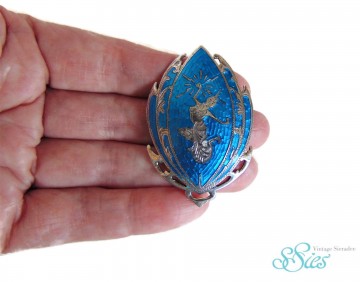 Siam broche blauw zilver 1