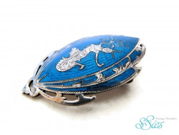 Siam broche blauw zilver 4