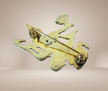 Siam verguld zilveren dansende godin meerkleurig email beige achtergrond