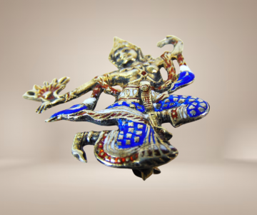 Siam verguld zilveren dansende godin meerkleurig email beige achtergrond 3