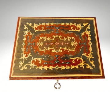 Sorrento italiaans vintage sieradendoos marqueterie inleg walnoot hout grijze overloop 5