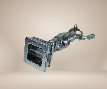 Sterling zilveren stanhope statue of liberty bedel hanger beige achtergrond