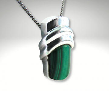 Strakke mkr kaunis koru zilveren malachiet hanger modernist ketting pr 1 3