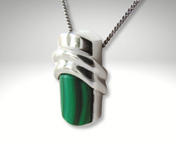 Strakke mkr kaunis koru zilveren malachiet hanger modernist ketting pr 1 4