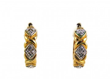 Vermeil 925 zilver bicolor creool oorbellen kleine dia 2