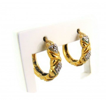 Vermeil 925 zilver bicolor creool oorbellen kleine dia 3