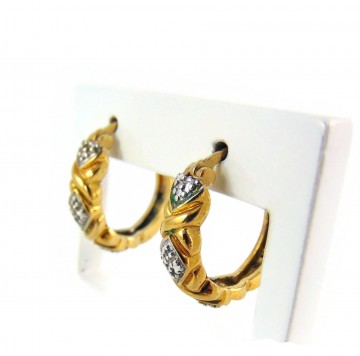 Vermeil 925 zilver bicolor creool oorbellen kleine dia 4