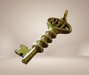 Vermeil zilveren sleutel hanger beige achtergrond 2