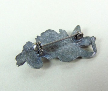 Vintage marjolein bastin tinnen bloem met bij broche 5