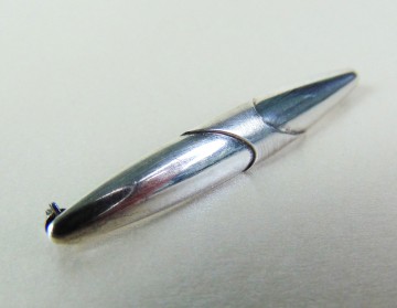 Vintage modernistisch zilver space age bullet staaf broche 4