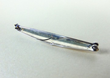 Vintage modernistisch zilver space age bullet staaf broche 5