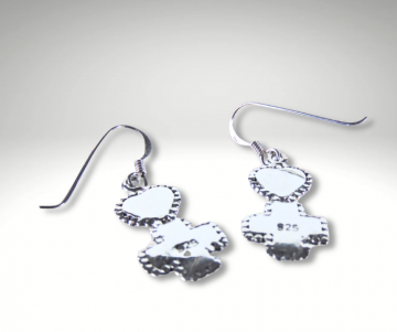 Zilver lapis en onyx hart en kruis oorbellen pr 4