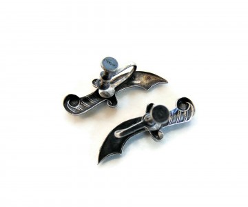 Zilveren clip oorbellen zwaard 3