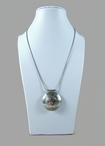 Zilveren ketting grote donut chinees vrede teken 2