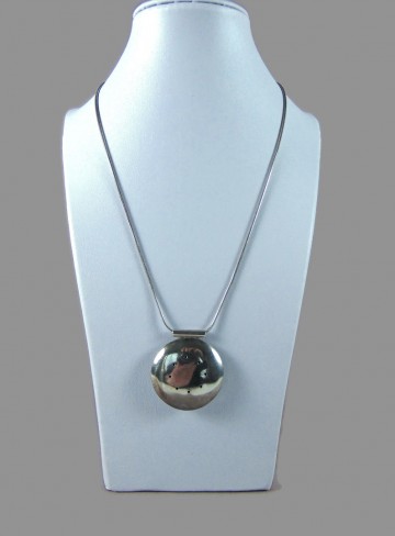 Zilveren ketting grote donut chinees vrede teken 4