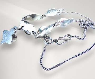 Zilveren lavalier labradoriet ketting hanger pr 3