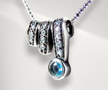 Zilveren nieuwe hanger zirkonia blauw accent nine west ketting pr 3
