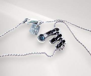 Zilveren nieuwe hanger zirkonia blauw accent nine west ketting pr 5