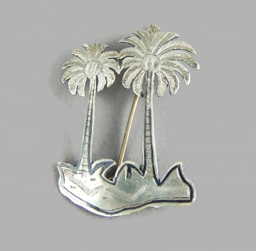 Zilveren palmbomen broche 2