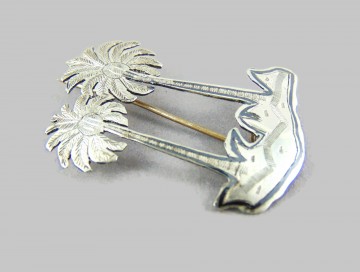 Zilveren palmbomen broche 3