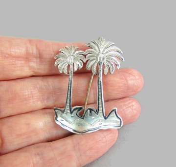 Zilveren palmbomen broche 5