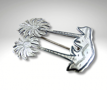 Zilveren palmbomen broche pr 1