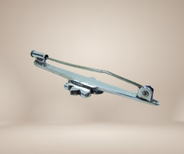 Zilveren staaf broche roos diamanten beige achtergrond