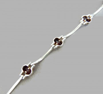 Zilveren staafjes schakel tennisarmband granaat 6