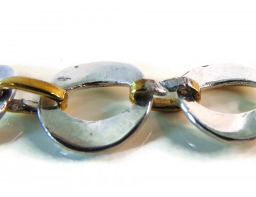 Zware zilver en verguld zilveren sckakelarmband grote ogen toggle 5